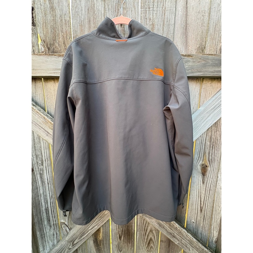 The North Face Apex Bionic Softshell Jacket Mens XL Gray Orange Full Zip A14F